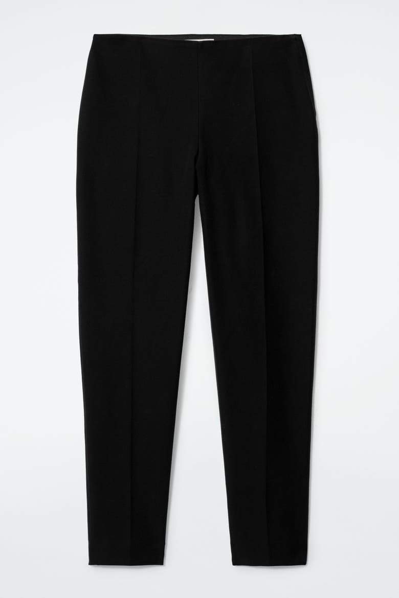 Slim-Leg Cropped Pants, Alternate, color, BLACK