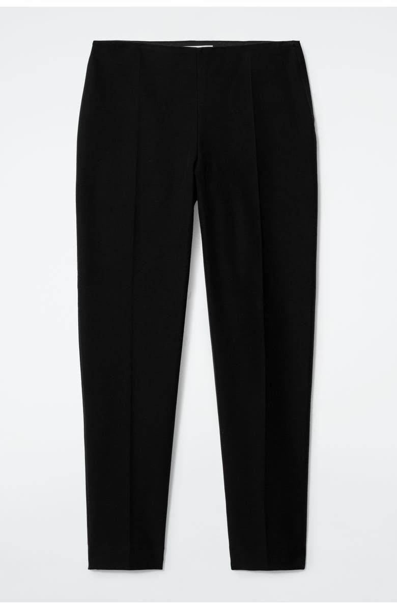 COS Slim-Leg Cropped Pants, Alternate, color, Black