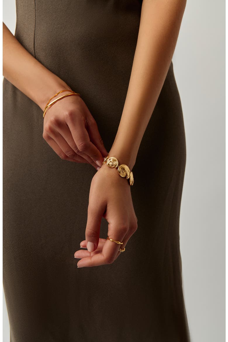 Spiral Statement Bracelet, Alternate, color, GOLD
