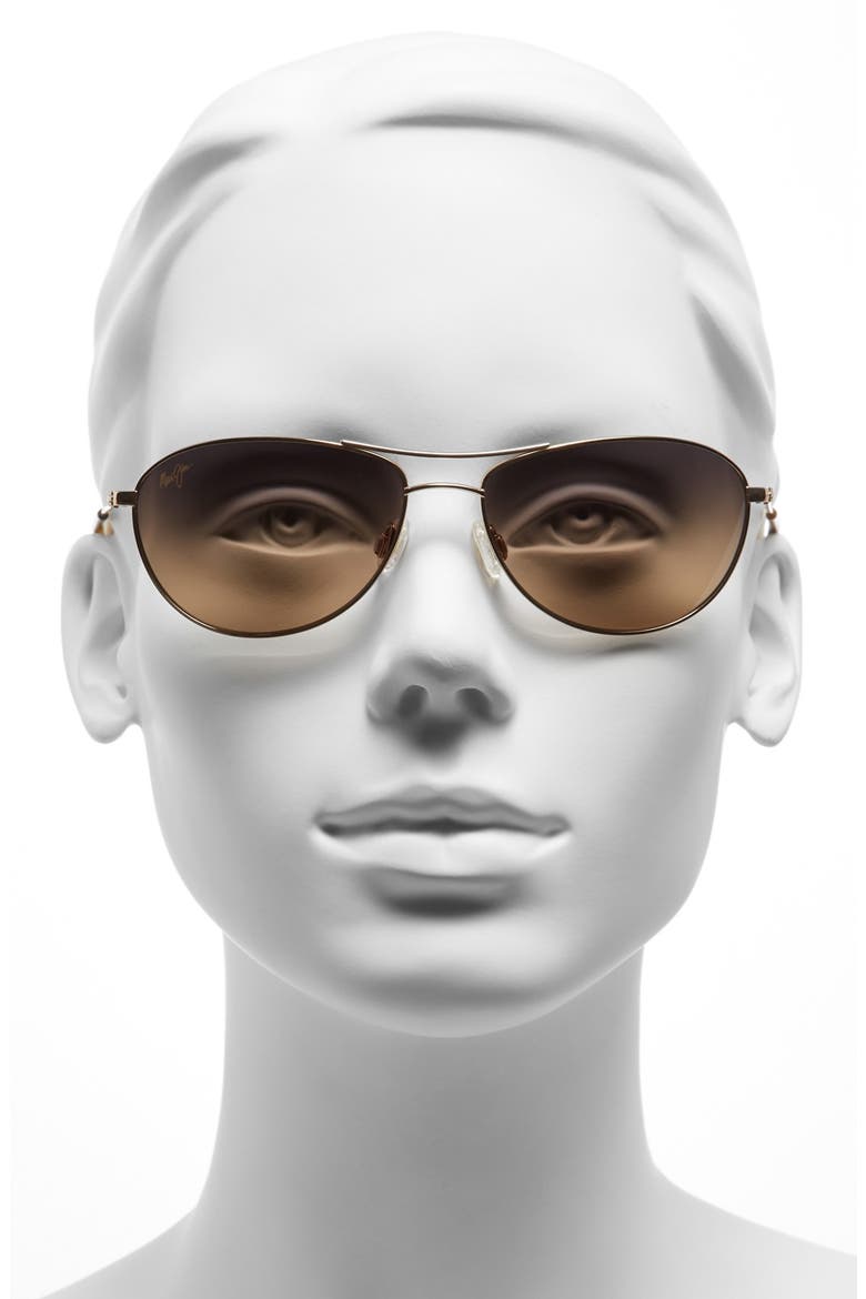 Baby Beach 56mm Polarized Aviator Sunglasses, Alternate, color, GOLD/ TORTOISE