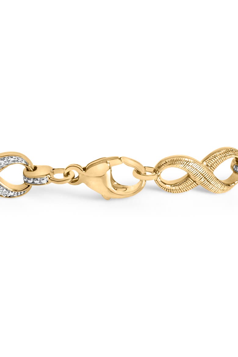 Gold Vermeil 1/10 Cttw Diamond Infinity Link Bracelet, Alternate, color, Silver