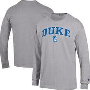 Champion Men's Champion  Heather Gray Duke Blue Devils Arch Over Logo Long Sleeve T-Shirt