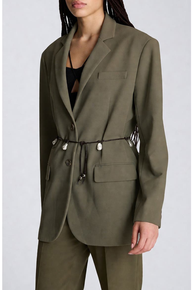 Two-Button Boyfriend Blazer, Alternate, color, TURTLE GREEN