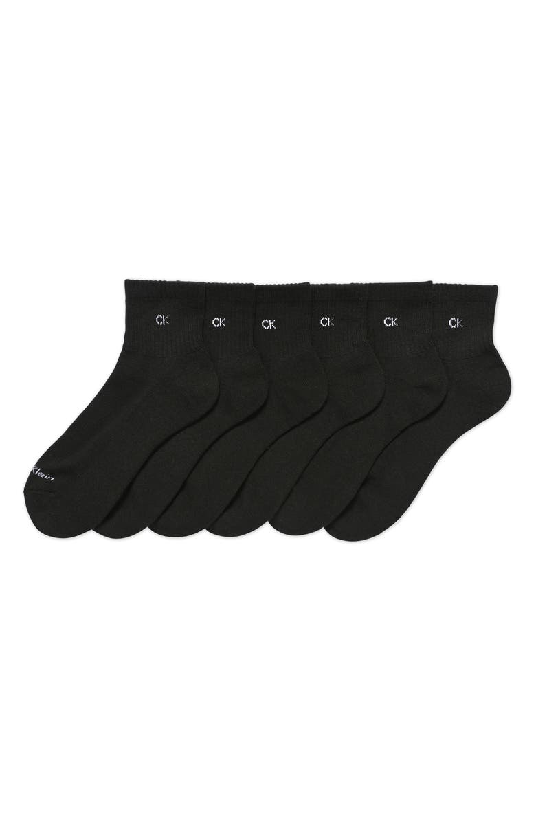 Calvin Klein 6-Pack Quarter Cut Socks, Main, color,