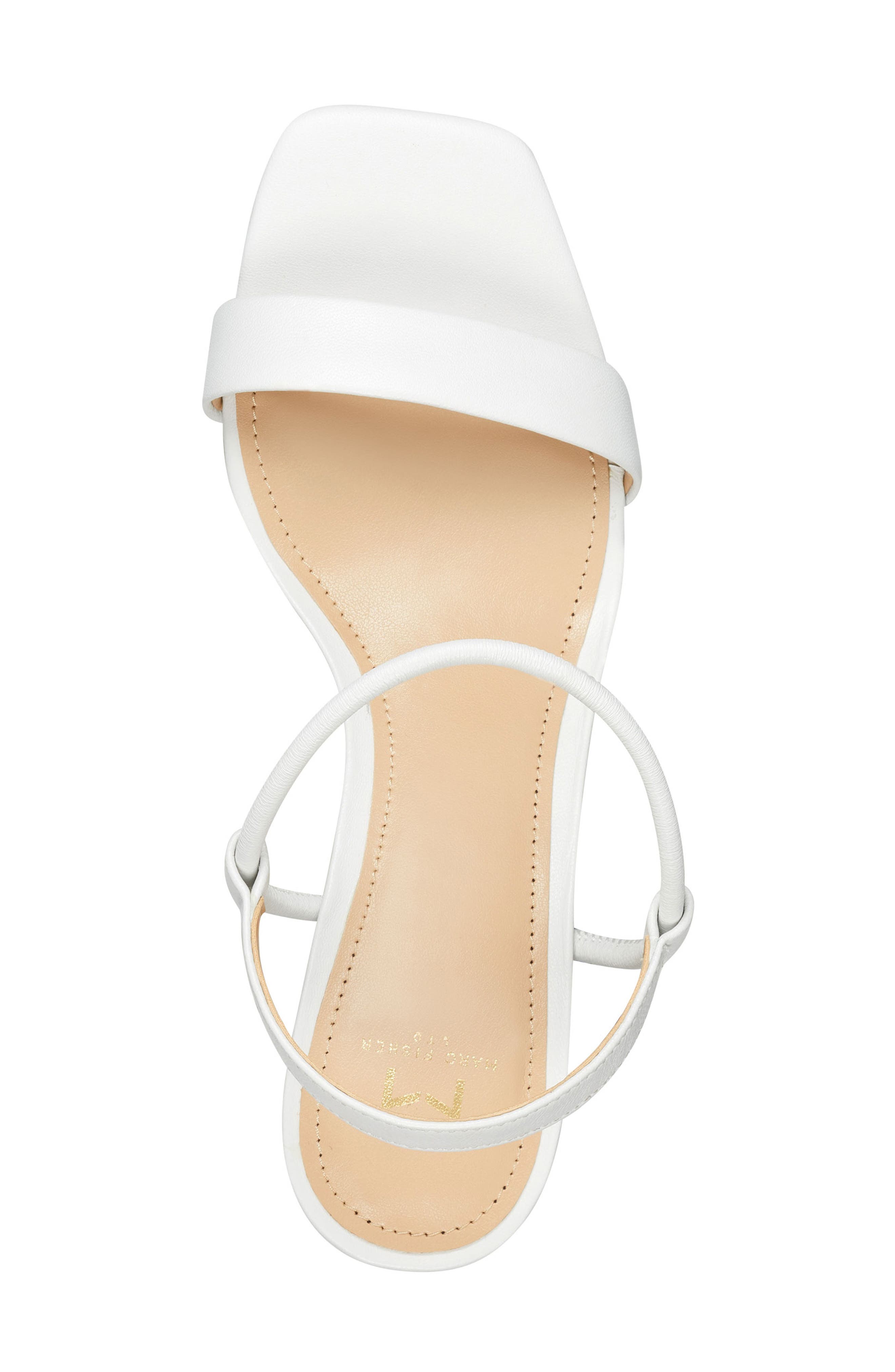 Nabela Sandal, Alternate, color, WHITE LEATHER