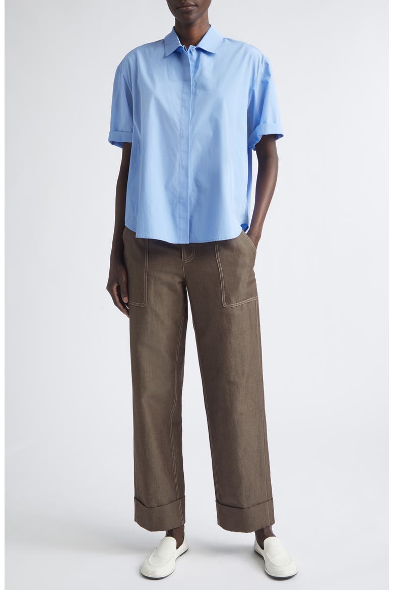 Highline Straight Leg Ankle Cotton & Linen Jeans, Alternate, color, ROOT