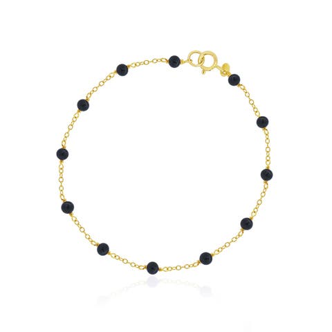 Onyx Bead Chain Bracelet
