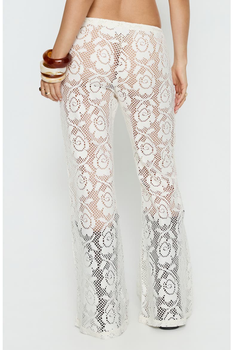 Rosadonna Lace Flared Pants, Alternate, color, CREAM