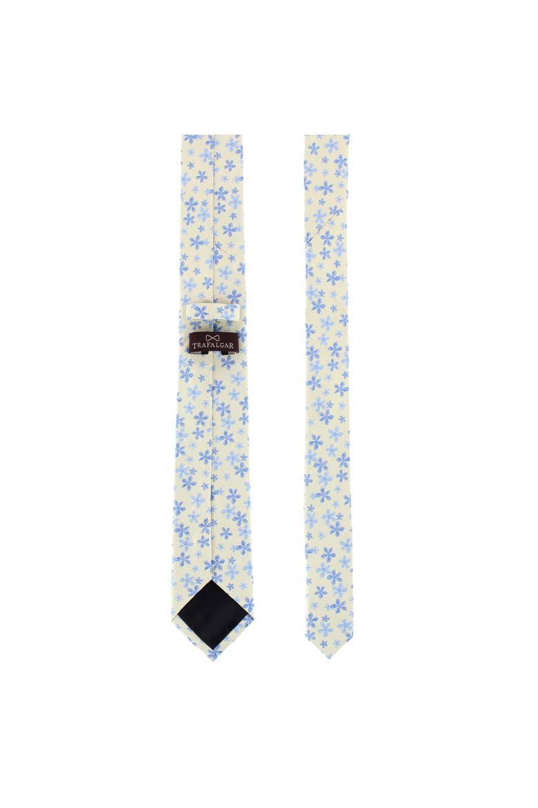 Boy's Weldon Floral Silk Novelty Necktie, Alternate, color, Yellow