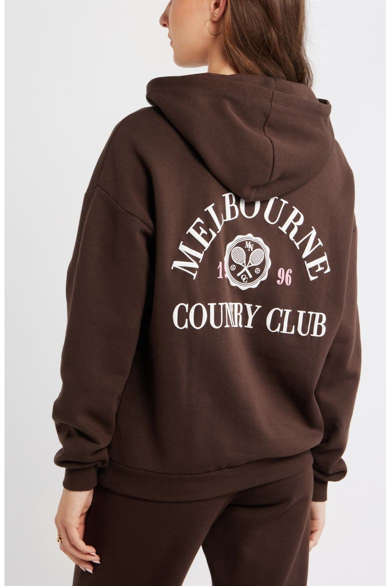 Graphic Hoodie, Alternate, color, BROWN- PINK CLUB