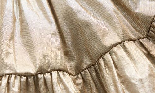 Mini Boden Kids' Metallic Tiered Skirt In Blue