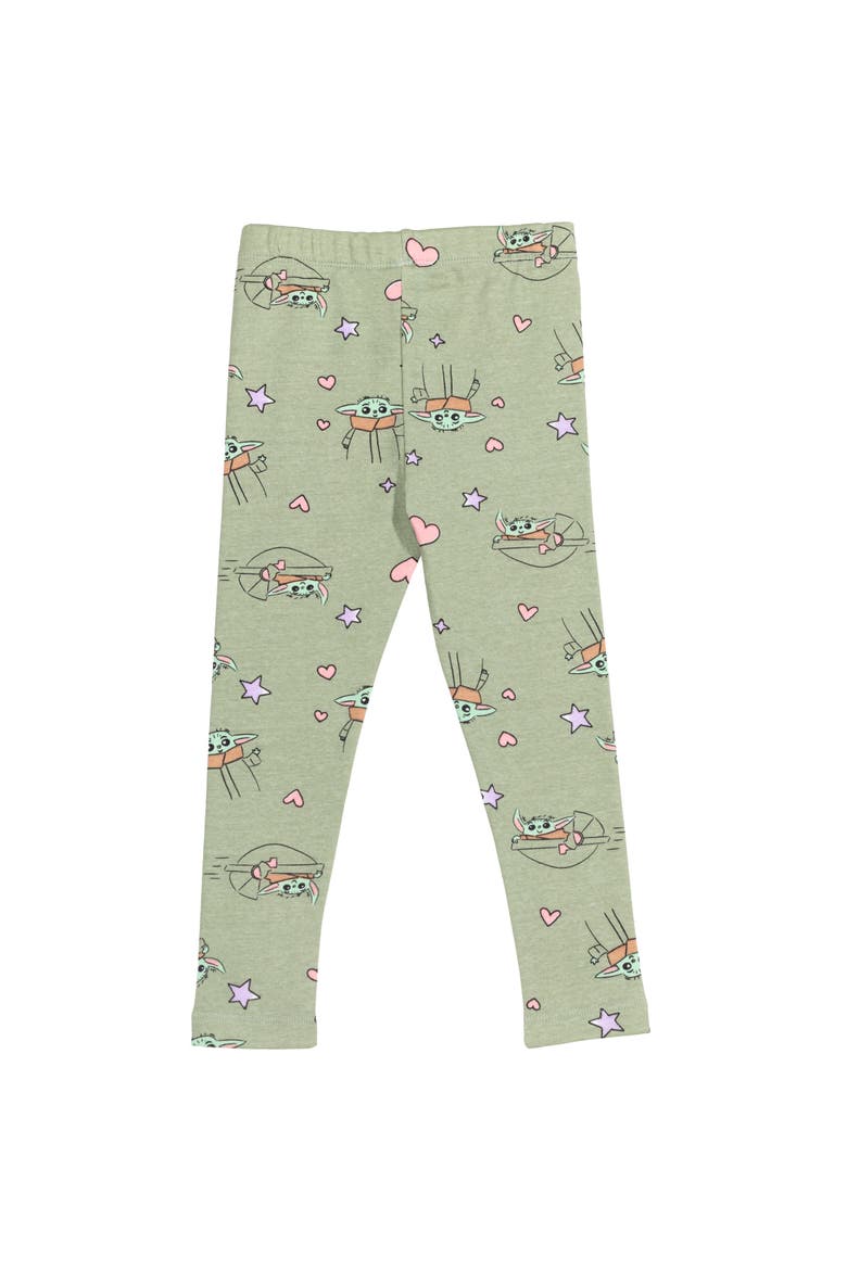 The Mandalorian Grogu 2-Piece Long Sleeve Tee and Leggings Set, Alternate, color, Grogu Pink Sage Green