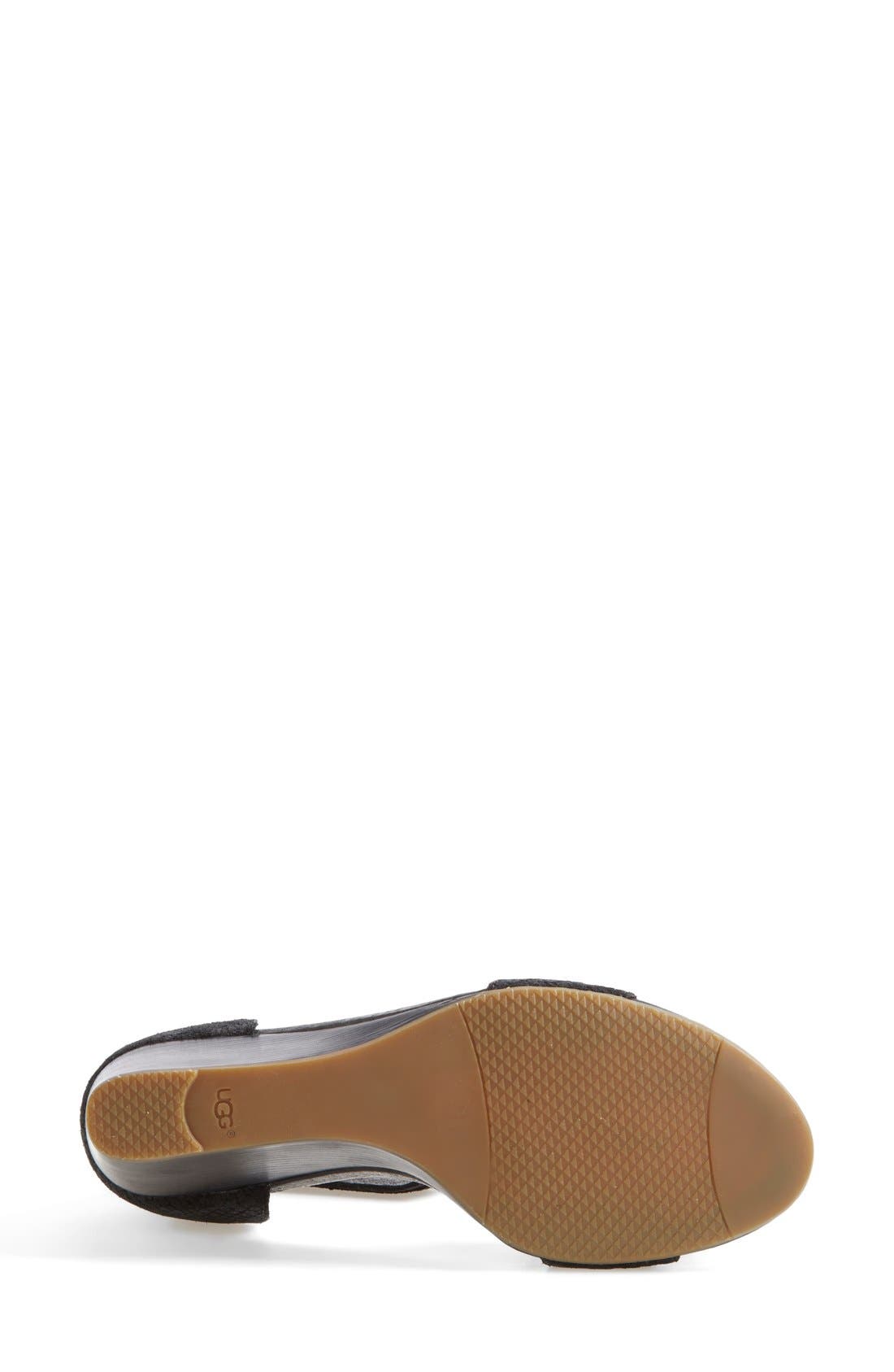 Australia 'Char Mar' Ankle Cuff Wedge Sandal, Alternate, color, BLACK