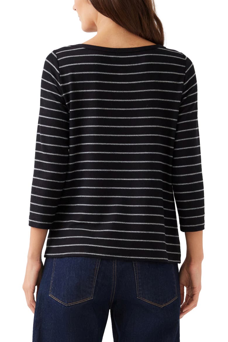 Striped Boatneck Top with Front Tie, Alternate, color, STRIPE