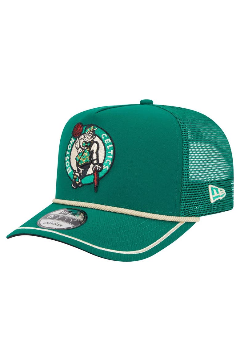 Men's New Era Kelly Green Boston Celtics Vintage Team Rope A-Frame 9FIFTY Snapback Hat, Main, color, Kelly Green