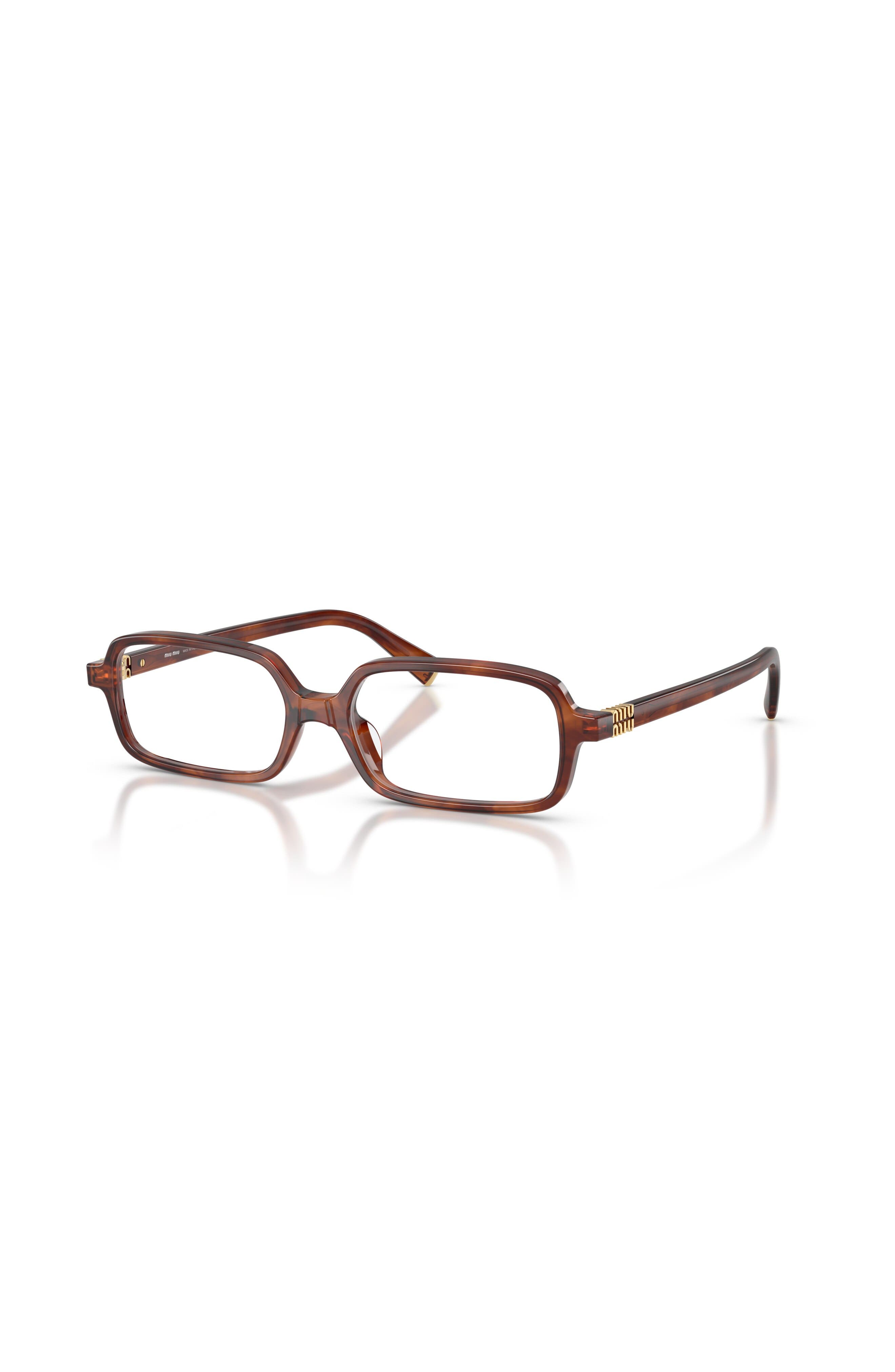Miu Miu 51mm Rectangle Optical Glasses In Brown