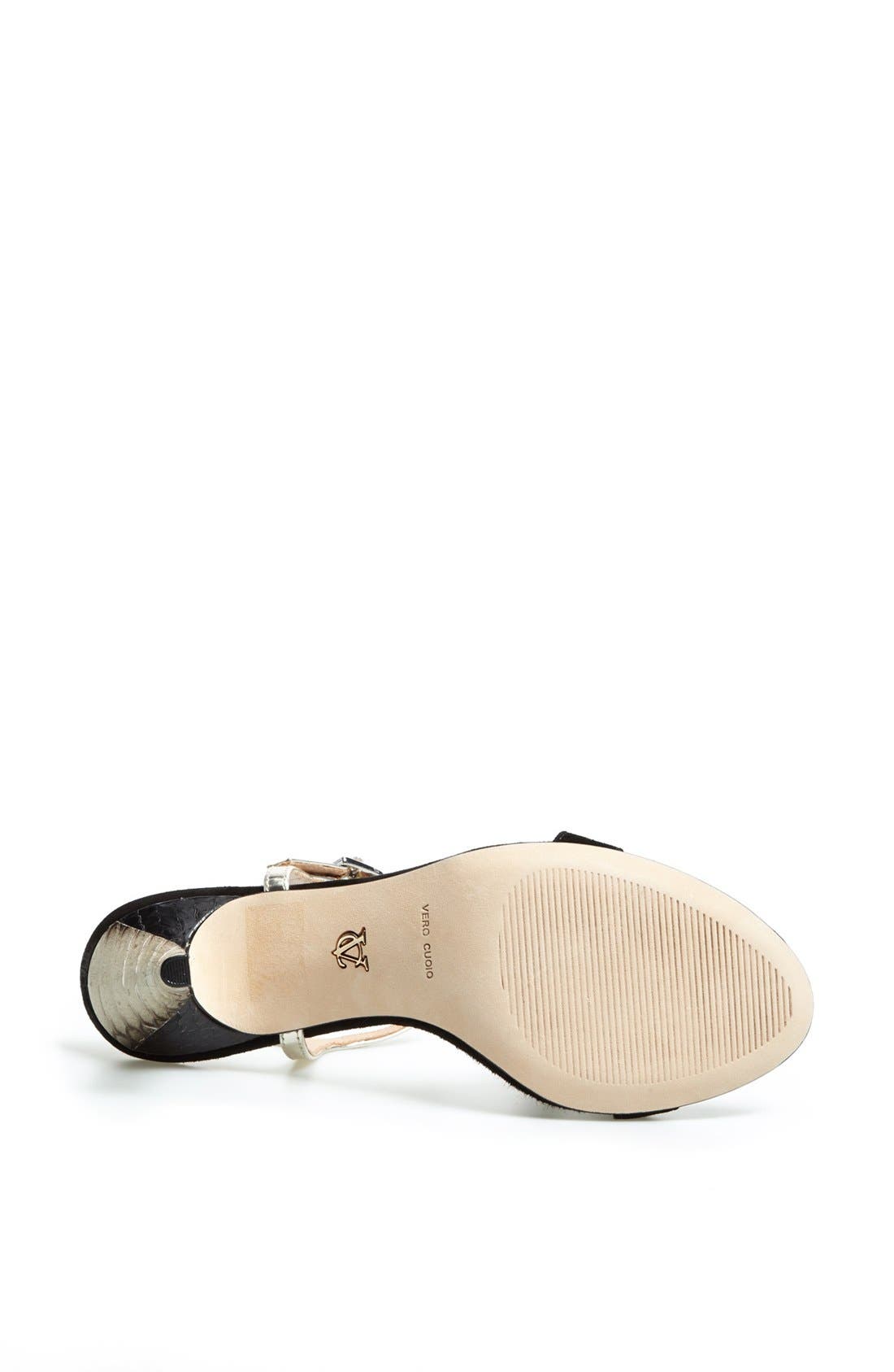'Alcine' Sandal, Alternate, color, BLACK/ CHAMPAGNE