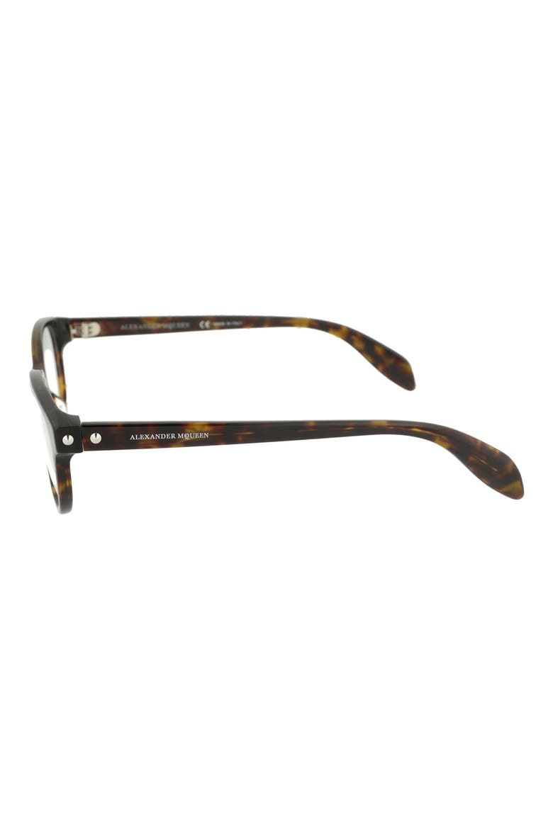 Alexander McQueen 52mm Cat Eye Optical Frames, Alternate, color, SHINY CLASSIC HAVANA/ TRN
