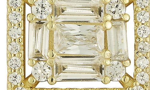 Glaze Jewelry Cubic Zirconia Square Pendant Necklace In Gold