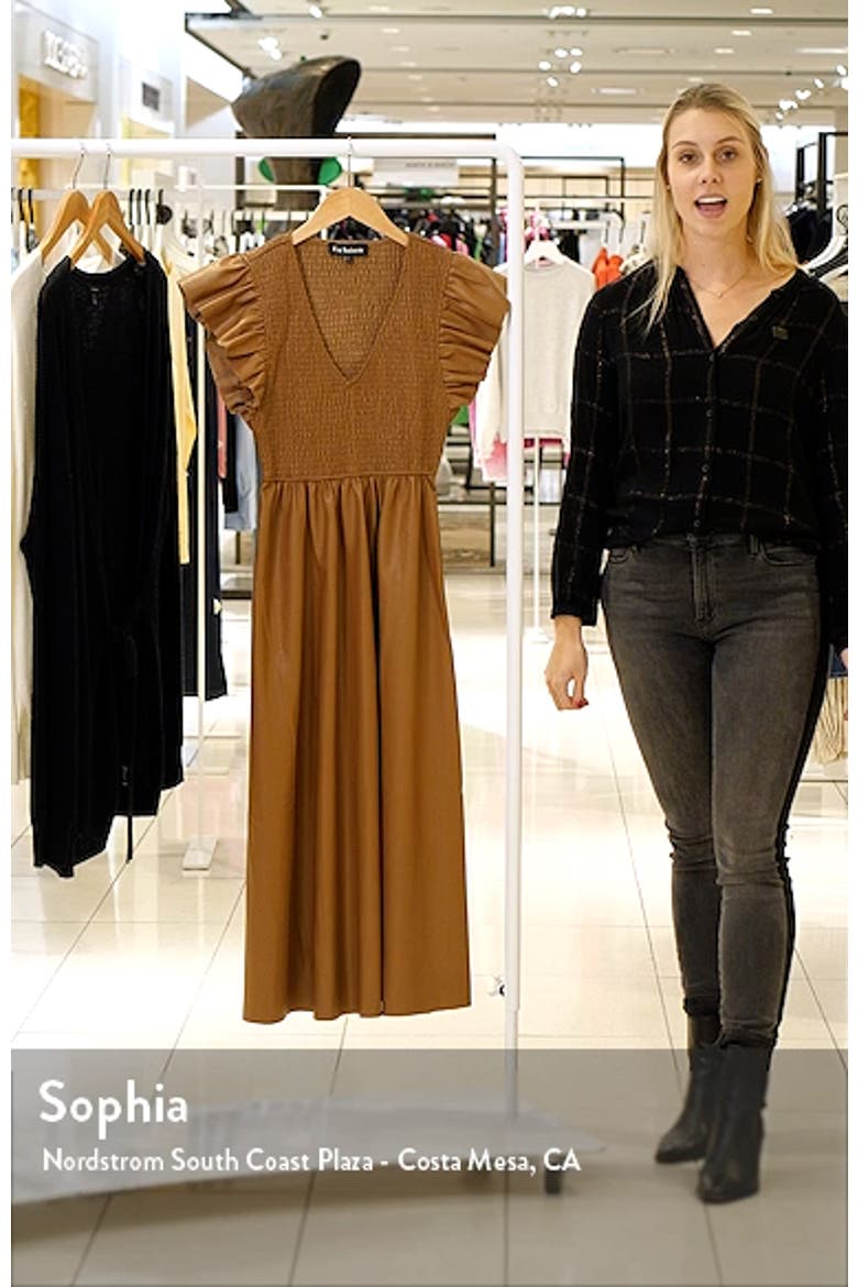 Rylee Smocked Faux Leather Midi Dress video