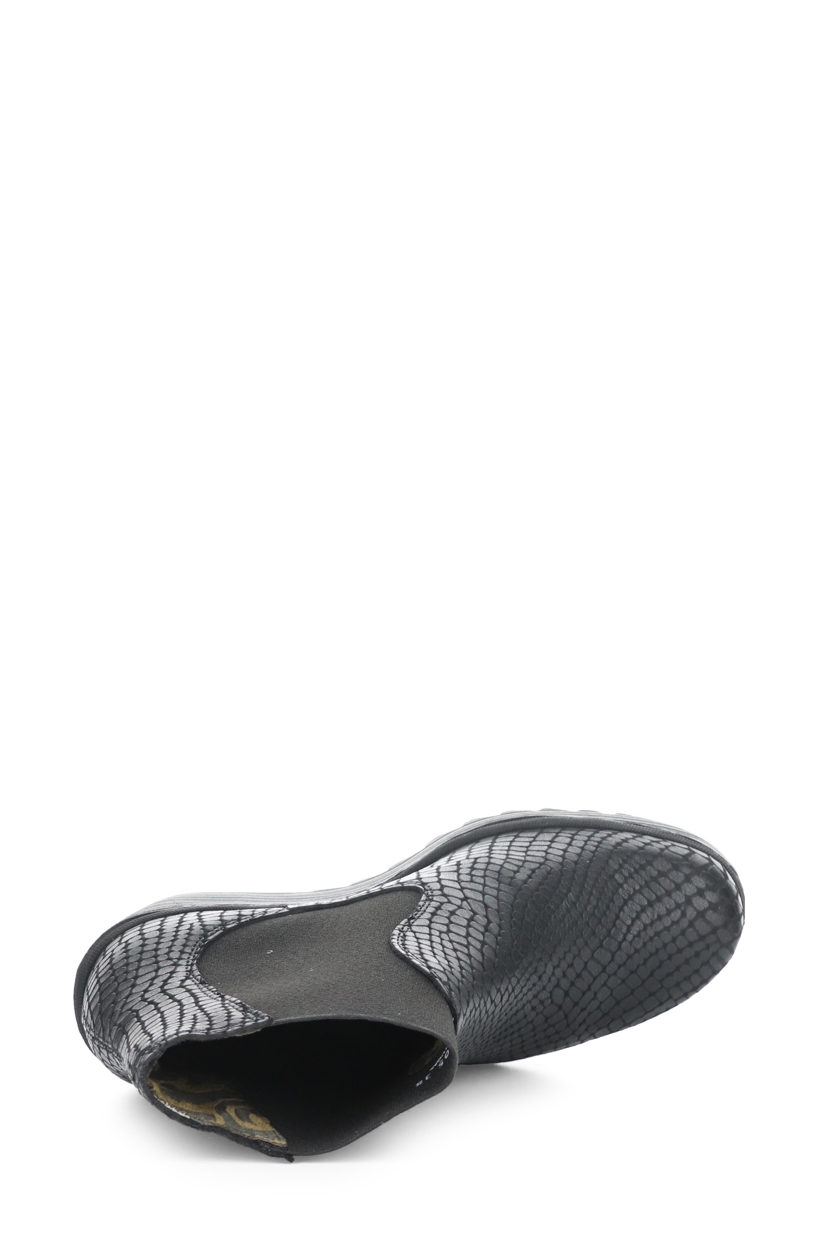 Fly London Yade Wedge Bootie, Alternate, color, 005 Black Croco Prin