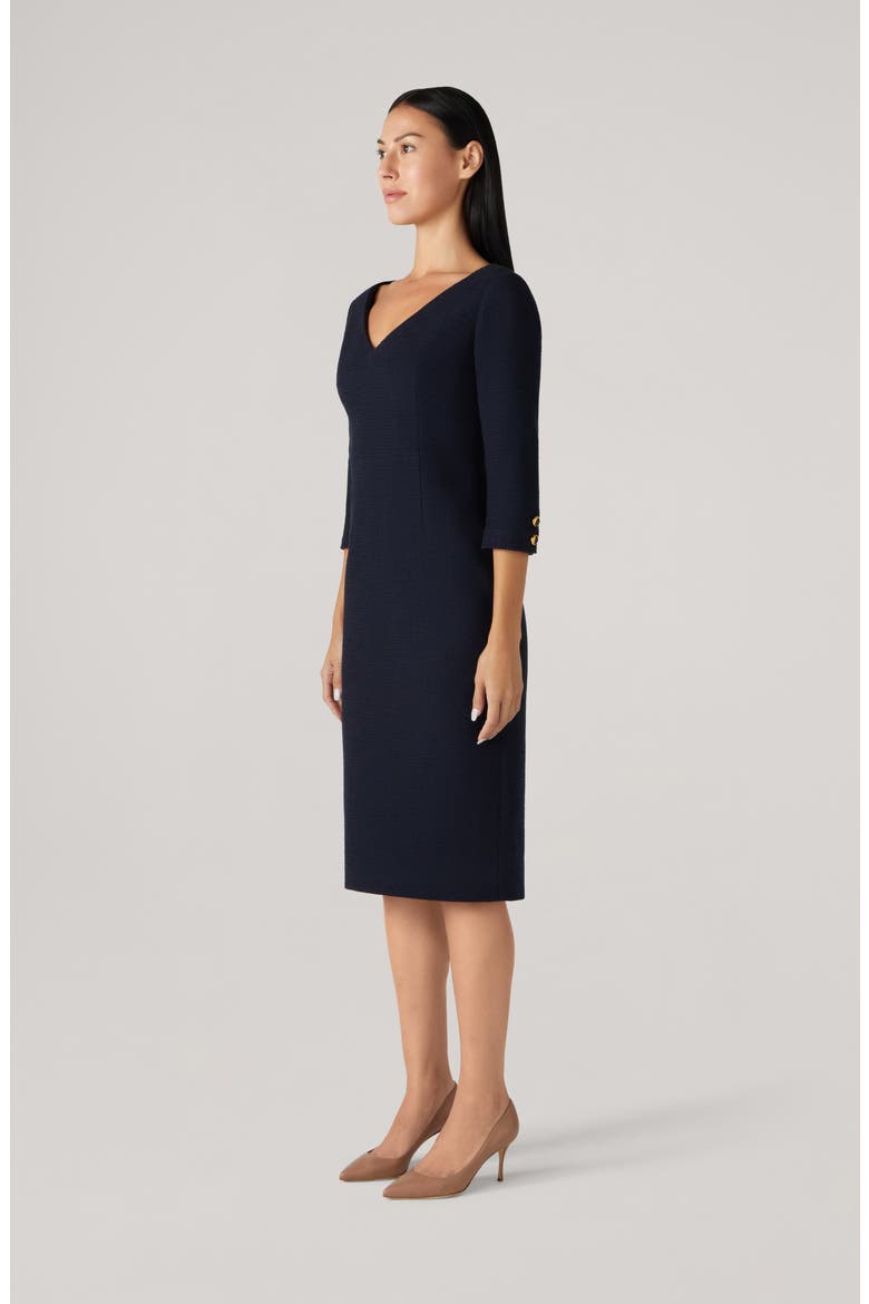 Mouliné Tweed Knit Sheath Dress, Alternate, color, DARK NAVY