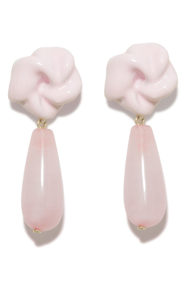 COMPLETEDWORKS Rose Quartz Drop Earrings, Main, color, Pink 18Ct Gold Plated