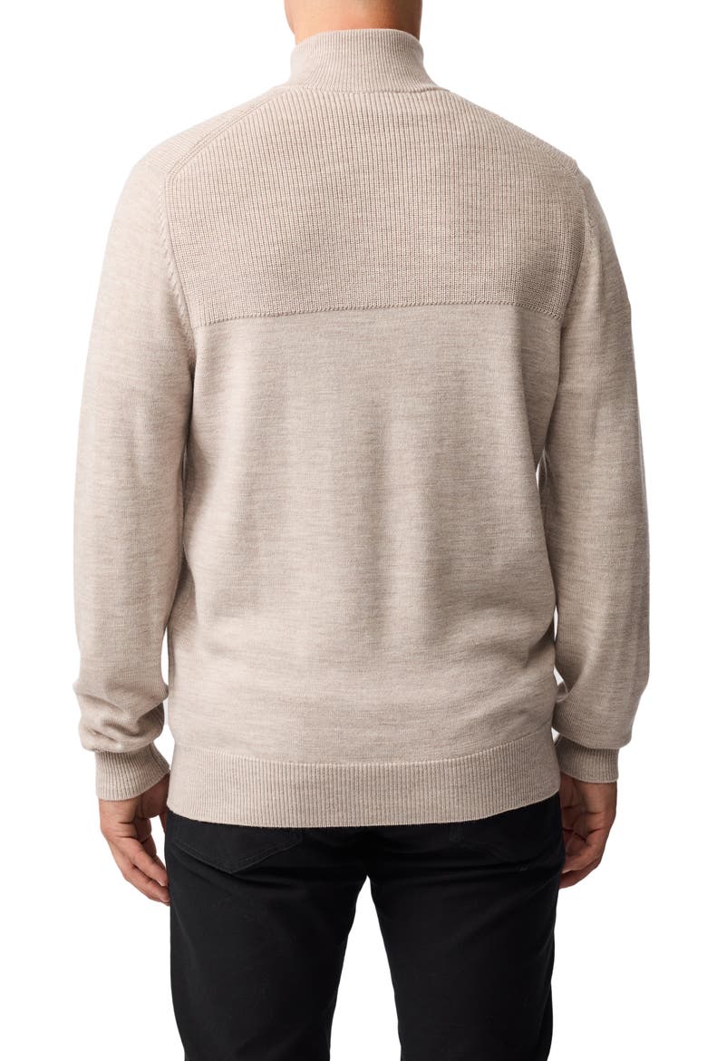 Quail Rise Merino Wool Quarter Zip Sweater, Alternate, color, NATURAL