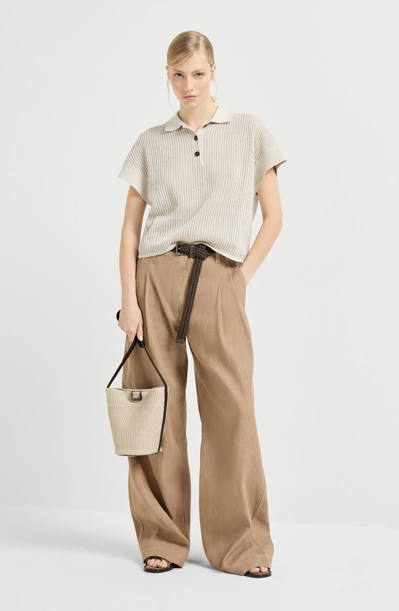 Brunello Cucinelli Wide Smart trousers, Alternate, color, Desert
