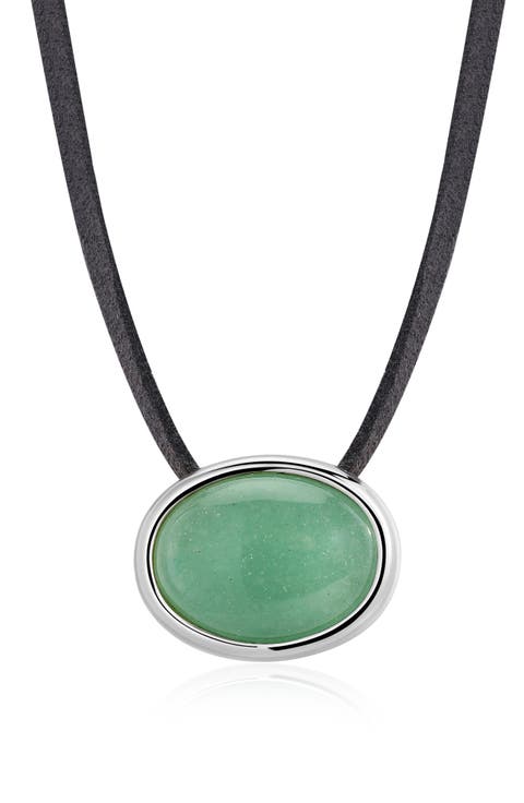 Sunset Stone Pendant Cord Necklace