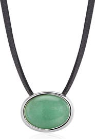 Luv AJ Sunset Stone Pendant Cord Necklace