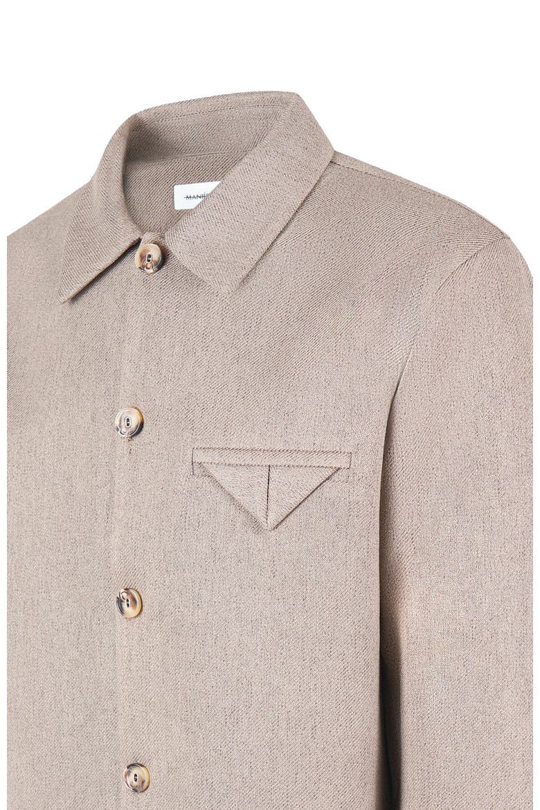Leo Textured Tailored Long Sleeve Overshirt, Alternate, color, Taupe