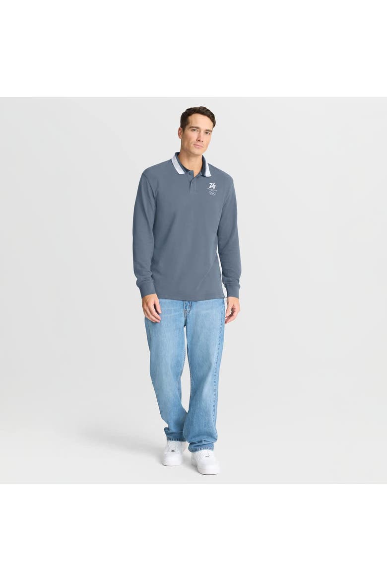Men's Fanatics Blue Milano Cortina 2026 Winter Olympics Tipped Long Sleeve Polo, Alternate, color, Blue