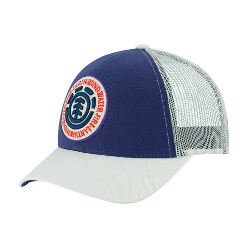 Element Constructed Contrast Stitch Cotton Twill Trucker Cap In Gray