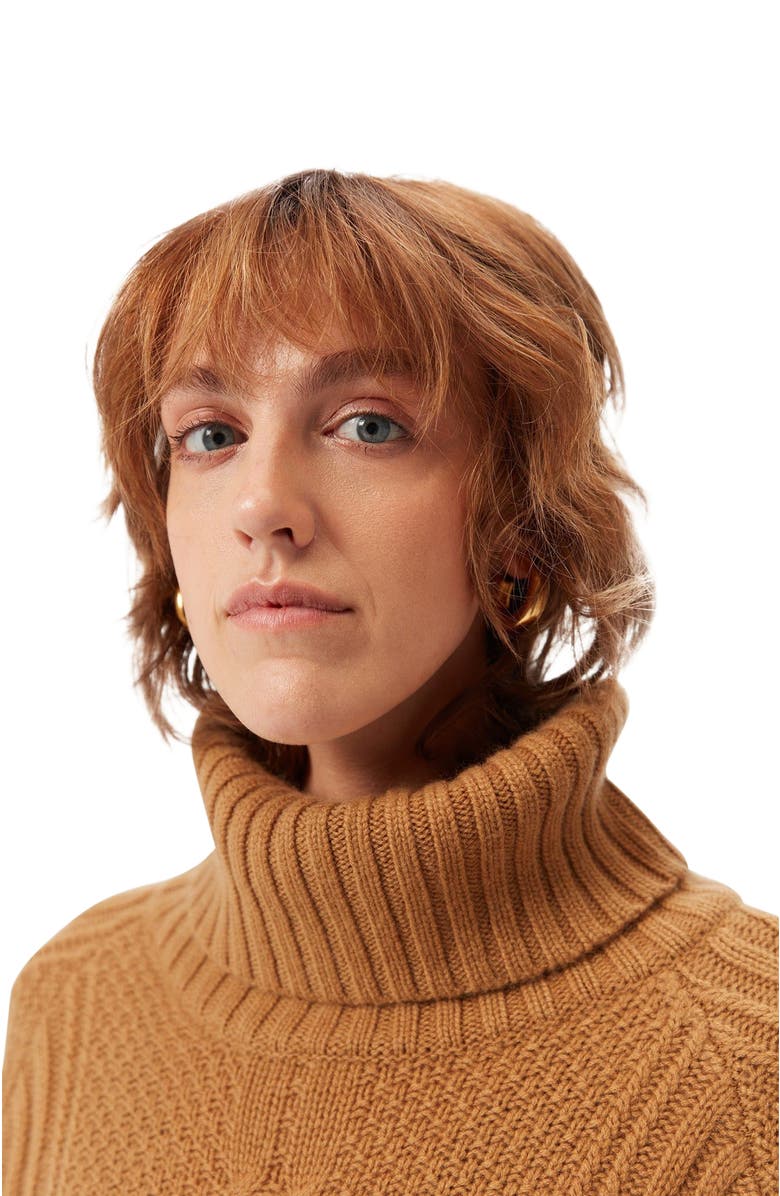 GOBI Mongolian Cashmere Multi-Stitch Cashmere Turtleneck, Alternate, color, 