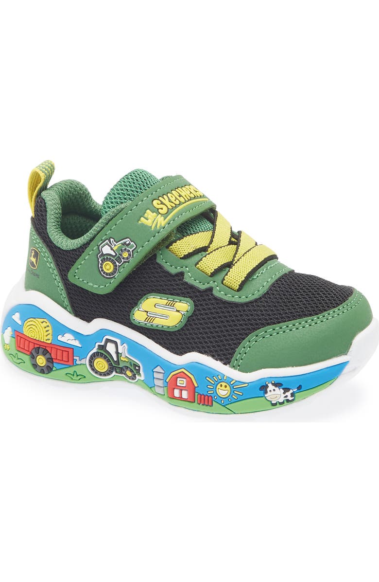 SKECHERS x John Deere Kids' Play Scene Sneaker, Main, color, Green/ Black