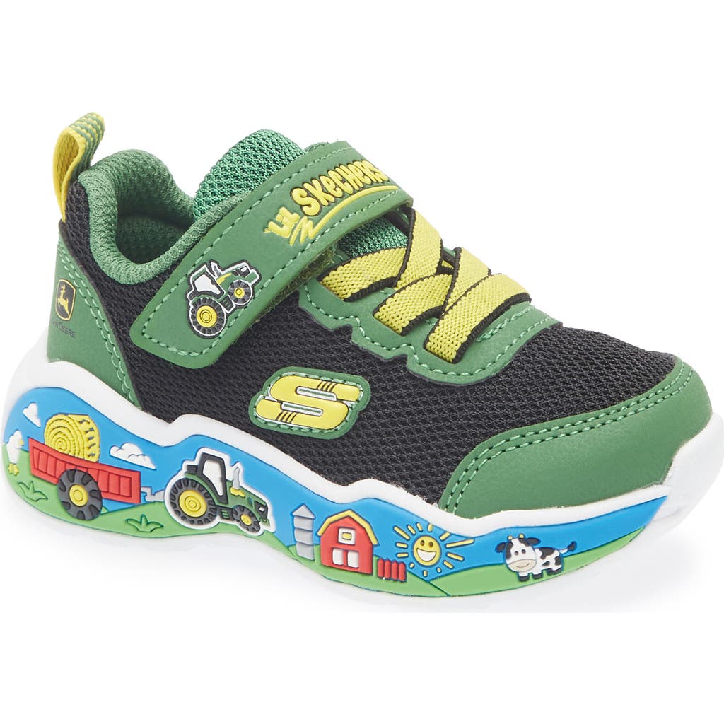 SKECHERS x John Deere Kids' Play Scene Sneaker in Green/Black