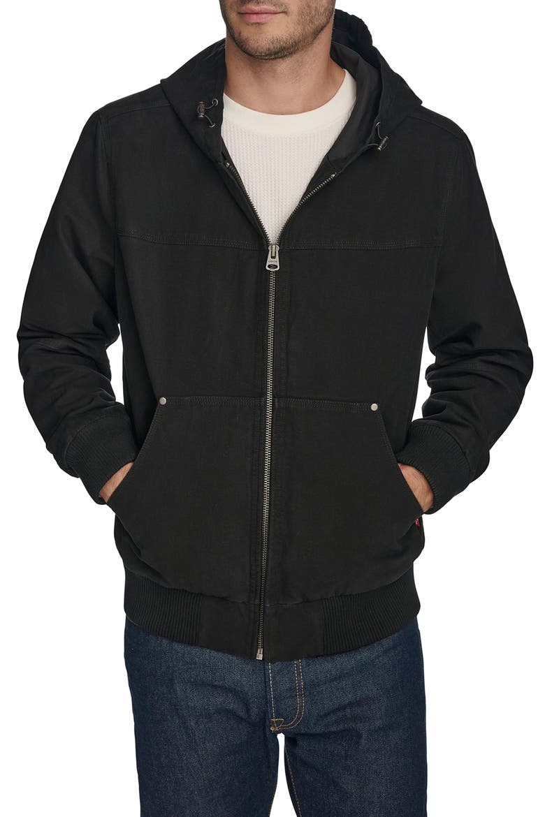 Lightweight Workwear Hooded Jacket, Main, color, BLACK