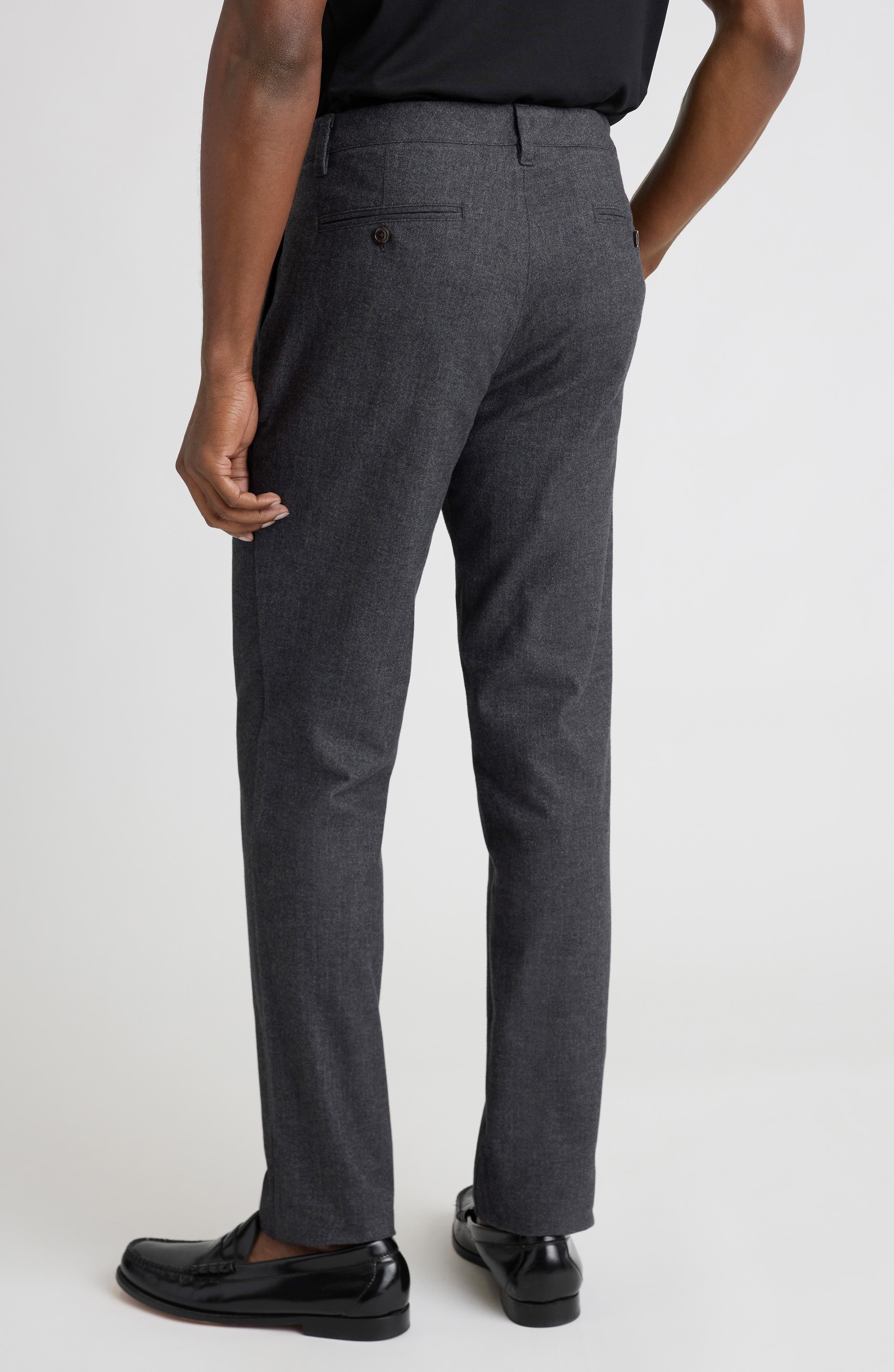 Flat Front Brushed Cotton Herringbone Chinos - image 2