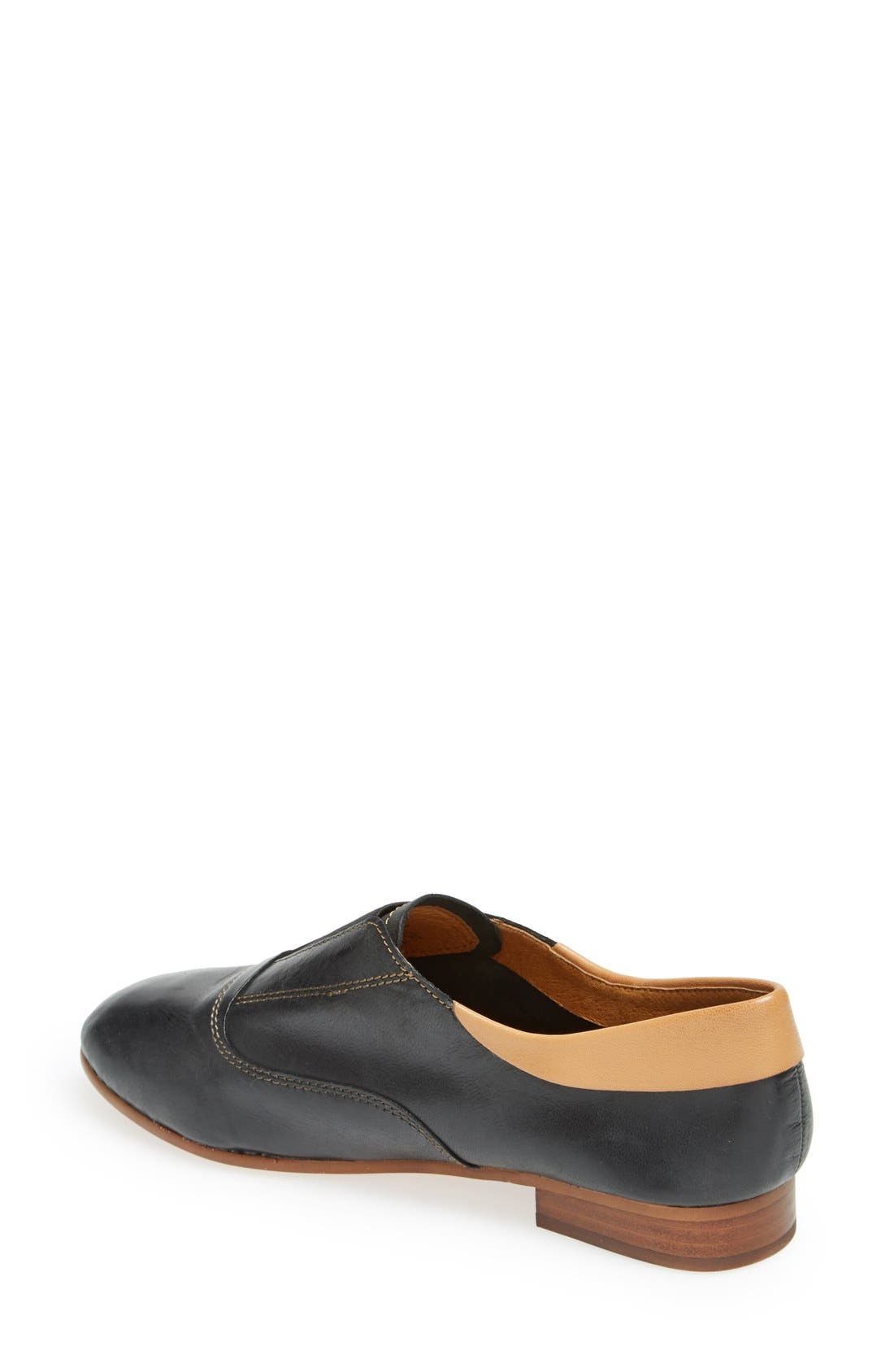 'Fogo' Two Tone Slip On Oxford, Alternate, color, BLACK