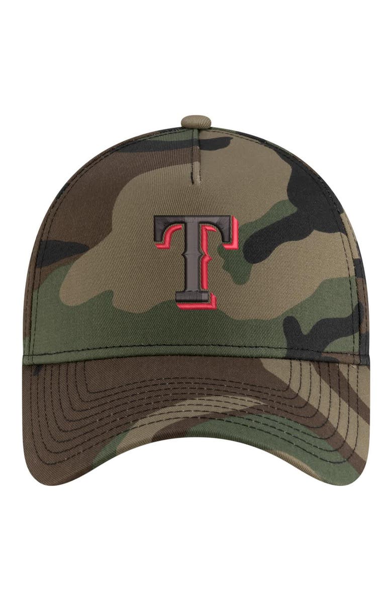 New Era Men's New Era Camo Texas Rangers Woodland Team Pop 9FORTY A-Frame Adjustable Hat, Alternate, color, 