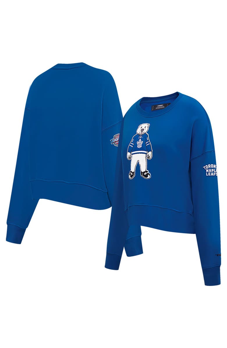 PRO STANDARD Women's Pro Standard Blue Toronto Maple Leafs Mascot Crewneck Pullover Sweatshirt, Main, color, 