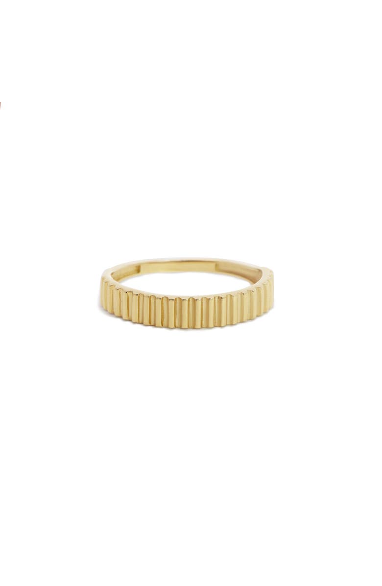 The Lovery Fine Jewelry Gold Ribbed Ring, Main, color, Yellow Gold