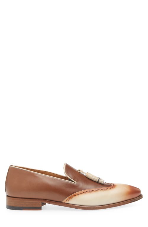 Mezlan Jucar Wingtip Tassel Loafer In Bone/chocolate