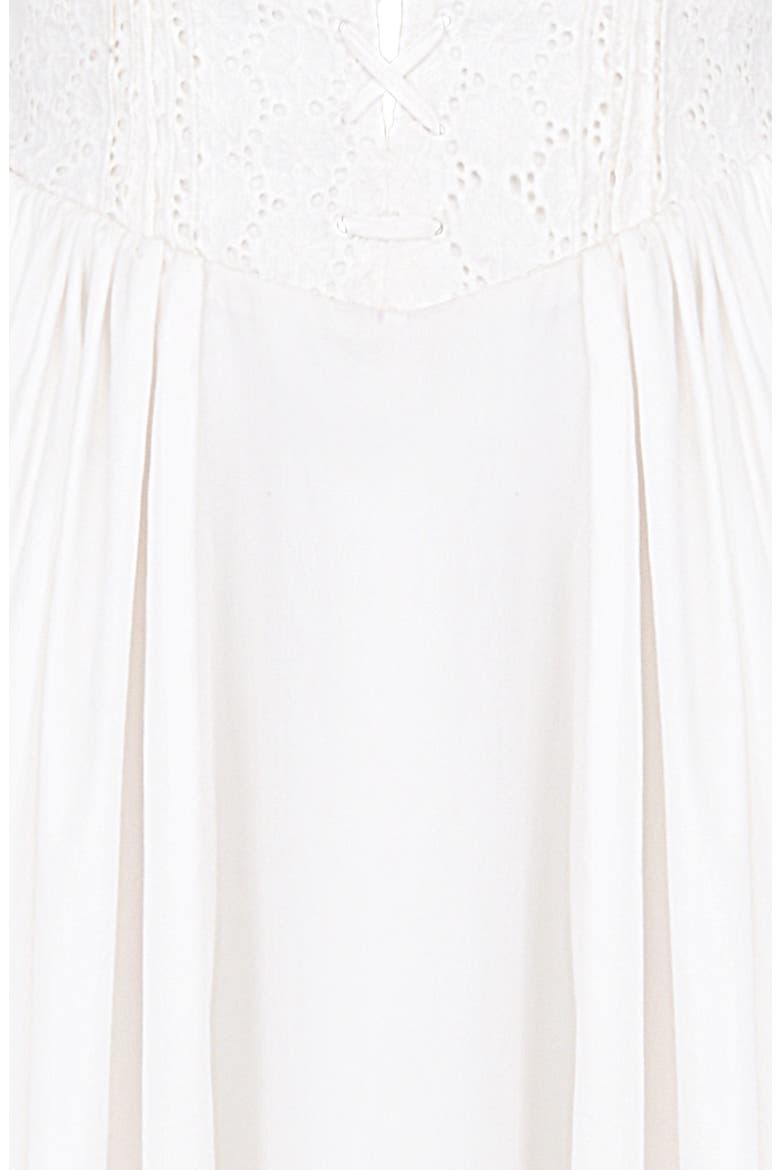 Milia Lace Up Corset Midi Dress, Alternate, color, WHITE