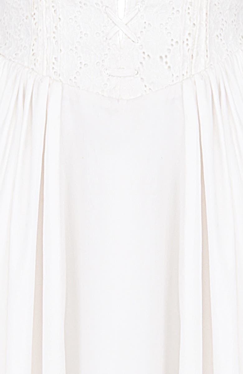 HOUSE OF CB Milia Lace Up Corset Midi Dress, Alternate, color, White