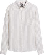 BOSS Liam Regular Fit Linen Button-Up Shirt