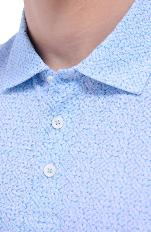 Bugatchi Victor Ooohcotton® Leaf Print Polo In Ice