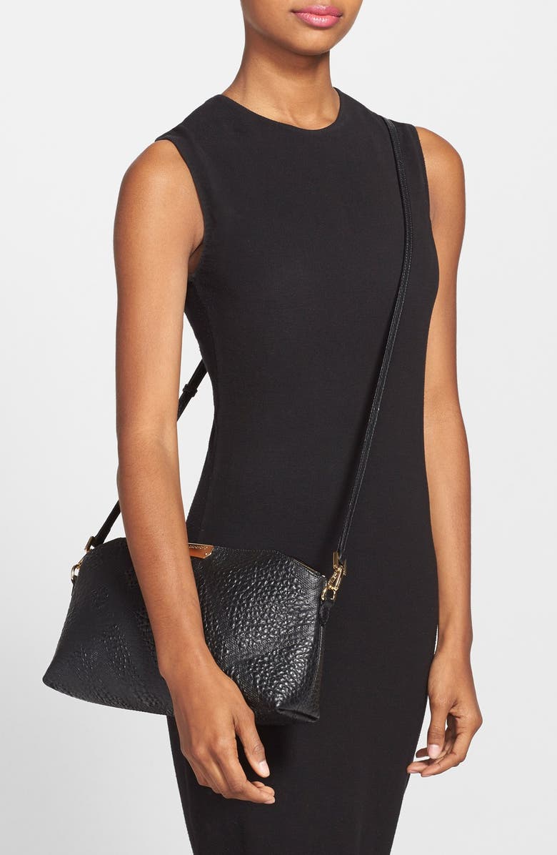 Burberry 'Small Chichester' Check Embossed Leather Crossbody Bag, Alternate, color,