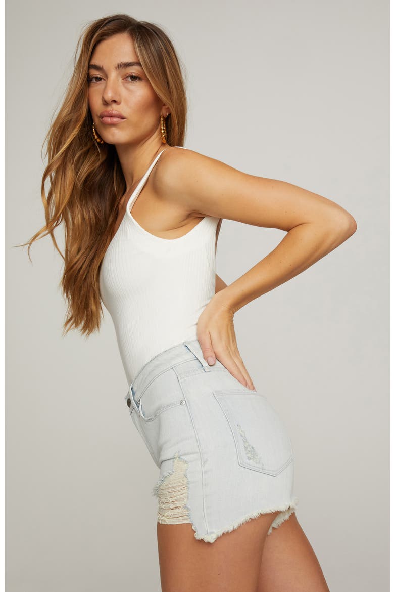 Bombshell Cutoff Denim Shorts, Alternate, color, BLUE648